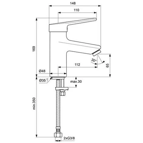 Ideal Standard Waschtischarmatur Ceraplus 2, , Ausld. 112mm, Chrom, BC092AA – Bild 2
