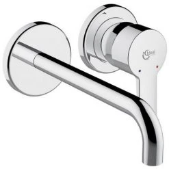 Ideal Standard Wand-Waschtischarmatur ConnectBlue, Bausatz2, 2 Rosetten D: 83mm, Ausld.204mm, Chrom, A5933AA