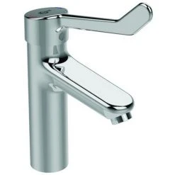 Ideal Standard Waschtischarmatur Ceraplus 2, Grande, Mit Klinikhebel,,Ausld.123mm,Chr, BC106AA