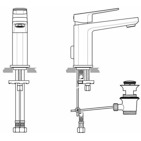 Ideal Standard Einhebel-Waschtischarmatur TONIC II Mit Ablaufgarnitur Chrom A6326AA – Bild 2