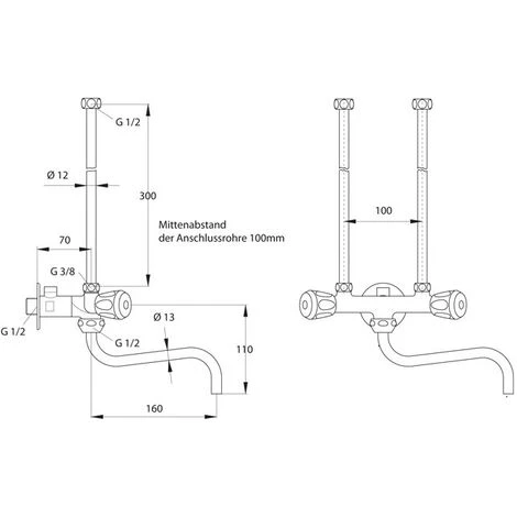 Ideal Standard Spültischarmatur Kombiventil 40 Mm, ND Chrom B2151AA – Bild 3