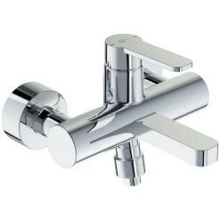 Ideal Standard Badewannenarmatur Gio | B0621AA | Einhebelmischer Für Wanne Mit Umsteller | Temperaturbegrenzung | Mit Keramikkartusche Und Brauseanschluss Unten | Messing Verchromt | 09786 4