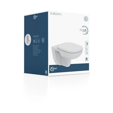 IDEAL STANDARD IS WC-Kombipaket EUROVITPLUS,o.Spülrand, Mit Softclosing, 360x530x350mm, Weiß K881401