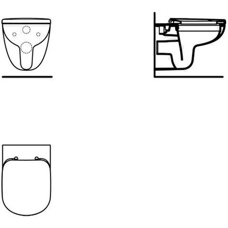 IDEAL STANDARD IS WC-Kombipaket EUROVITPLUS,o.Spülrand, Mit Softclosing, 360x530x350mm, Weiß K881401 – Bild 3