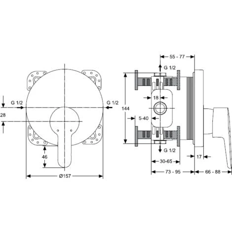 Ideal Standard Connect Blue Brausearmatur Unterputz Bausatz 2 Verchromt – Bild 2