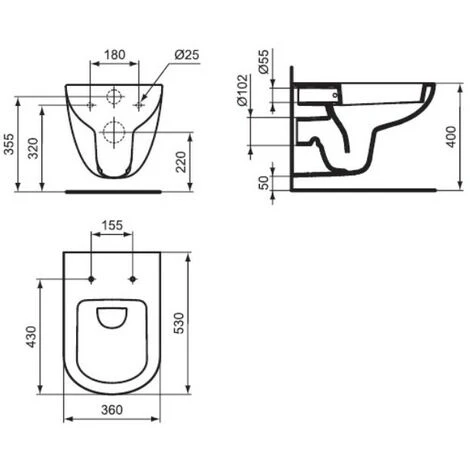 Ideal Standard Eurovit Plus Wand Tiefspül-WC, Weiß – Bild 2