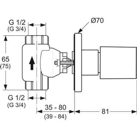 Ideal Standard Celia Wandeinbauventil DN 15 Und DN 20 Für Wandeinbau, Chrom, A3453AA – Bild 2