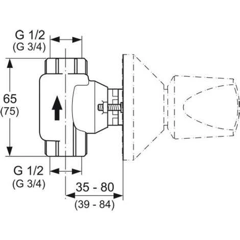 Ideal Standard Unterputz-Bausatz 1 Für Wandeinbauventil DN 15 Mit Keramikoberteil, A2356NU – Bild 2