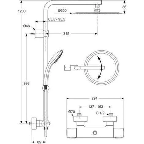 Ideal Standard Duschsystem IDEALRAIN, Chrom, A6246AA – Bild 2