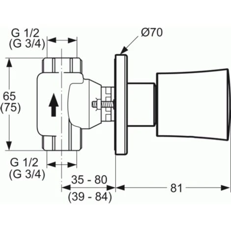 Ideal Standard Venice Wandeinbauventil DN 15 Und DN 20 Für Wandeinbau, A5364AA – Bild 2