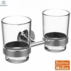 Ideal Standard IOM Glashalter Doppelt, Klarglas Chrom