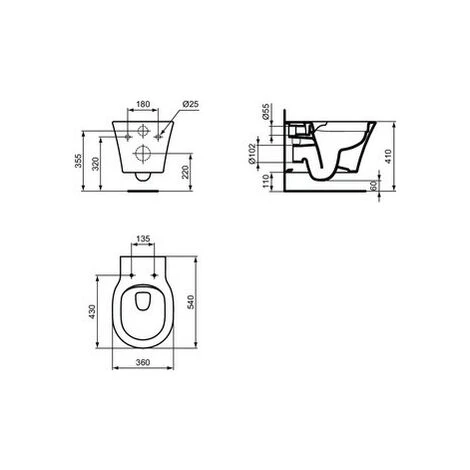 Ideal Standard Connect Air Wand-Tiefspül-WC, Ohne Spülrand Weiß – Bild 3