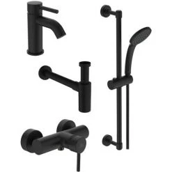 Ideal Standard Ceraline Aufputz-Armaturen-Bundle 2, Silk Black