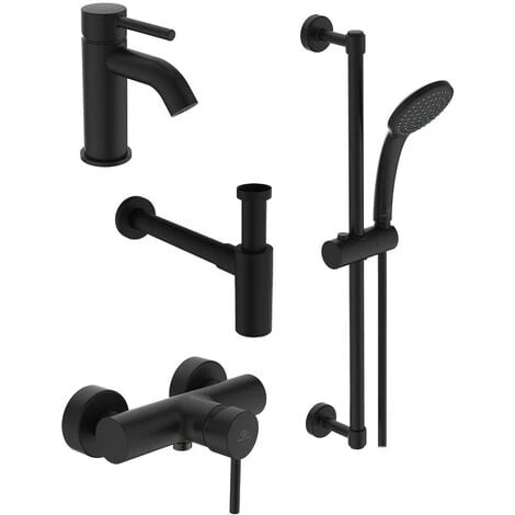 Ideal Standard Ceraline Aufputz-Armaturen-Bundle 2, Silk Black