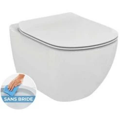 Ideal Standard Wand-WC Ohne Rand + WC-Deckel Soft Close, Weiß (TesiRimless)