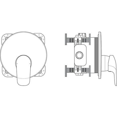 Ideal Standard Brausearmatur Unterputz Ceraflex, Bausatz 2, Rosette 163x163mm, Chrom â Bild 2