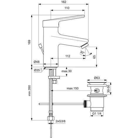 Ideal Standard CeraPlus 2, Waschtischarmatur M. Ablaufgarnitur – Bild 2