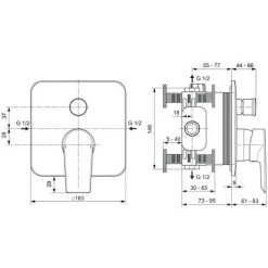 Ideal Standard Tesi, Unterputz-Badearmatur, Bausatz 2