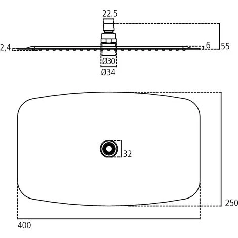 Ideal Standard Regenduschkopf 40x25 Cm Aus Ultradünnem Edelstahl – Bild 2