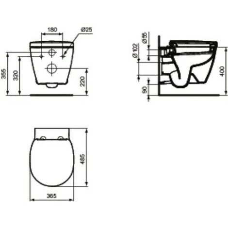 Ideal Standard Hängende Sanitärkeramik Connect Space-Modell Mit Soft-Close-Sitz â Bild 4