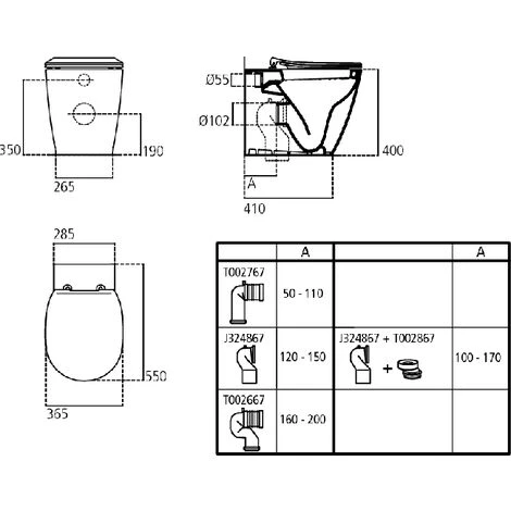 Ideal Standard Connect Wandbündige Sanitärkeramik Mit AquaBlade-Schiebeablauf Mit Soft-Close-Sitz – Bild 3