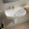 Ideal Standard Esedra 50 Cm Wandhängendes Badezimmerwaschbecken Mit Geräumiger Badewanne Mit Halbsäule