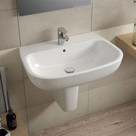 Ideal Standard Esedra 50 Cm Wandhängendes Badezimmerwaschbecken Mit Geräumiger Badewanne Mit Halbsäule